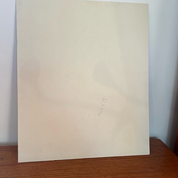 Original portrait, pencil M Keller 1973 drawing on board Mcm retro vintage - Picture 3 of 17